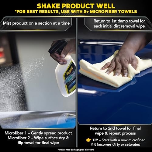Meguiar’s Ultimate Waterless Wash & Wax, 2-in-1 Cleaner and Protection to, 26 Oz