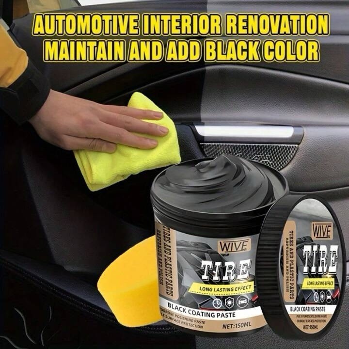 Car Interior Plastic Restorer Polish Trim Shine Black Coating Paste 150ml UK
