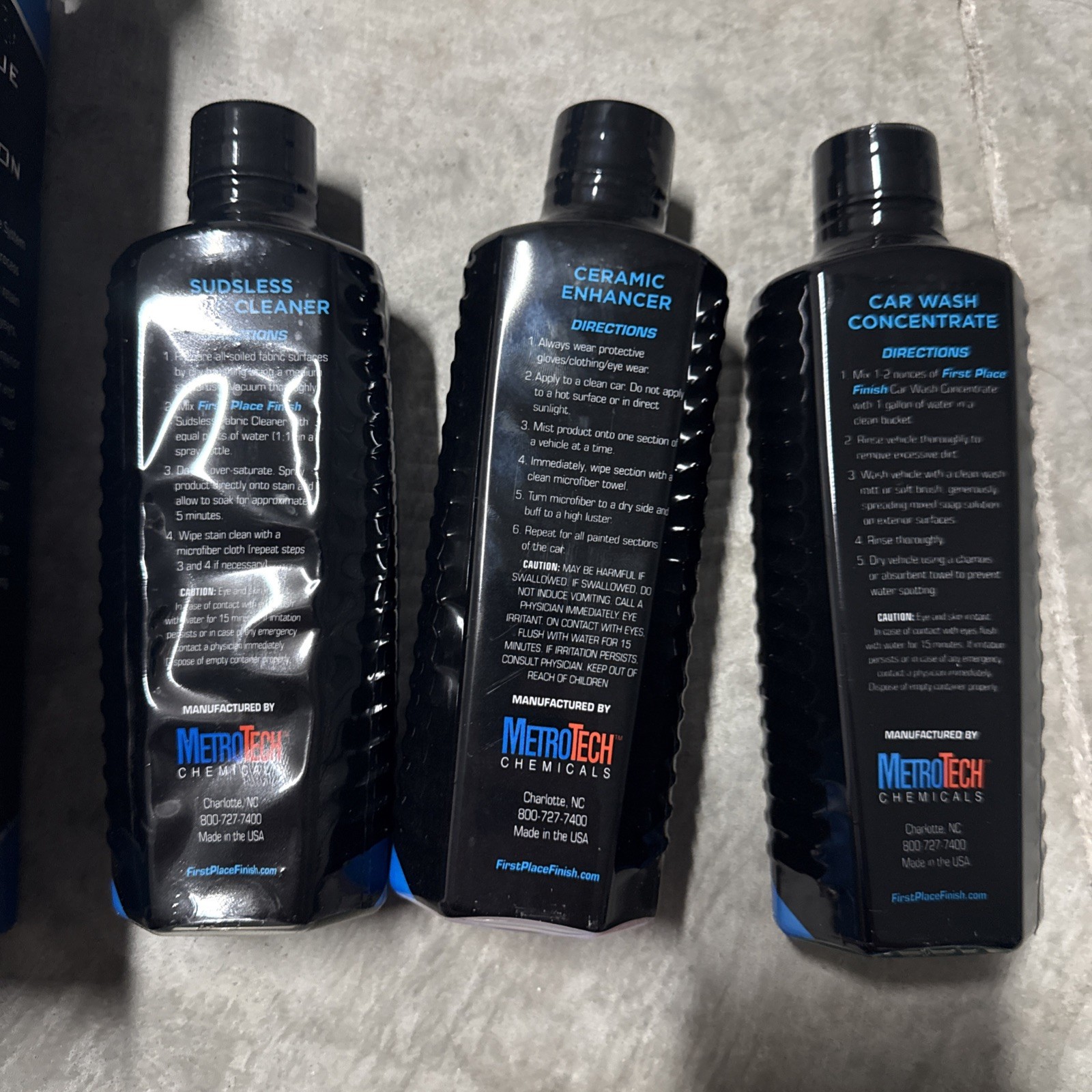First Place Finish Car Care System Bottle & Box Set Cleaner, Enhancer, Wash NEW