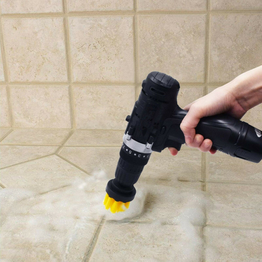4pcs Home Drill Brush Attachment Power Scrubber Car Clean Kit Combo Scrub Basin