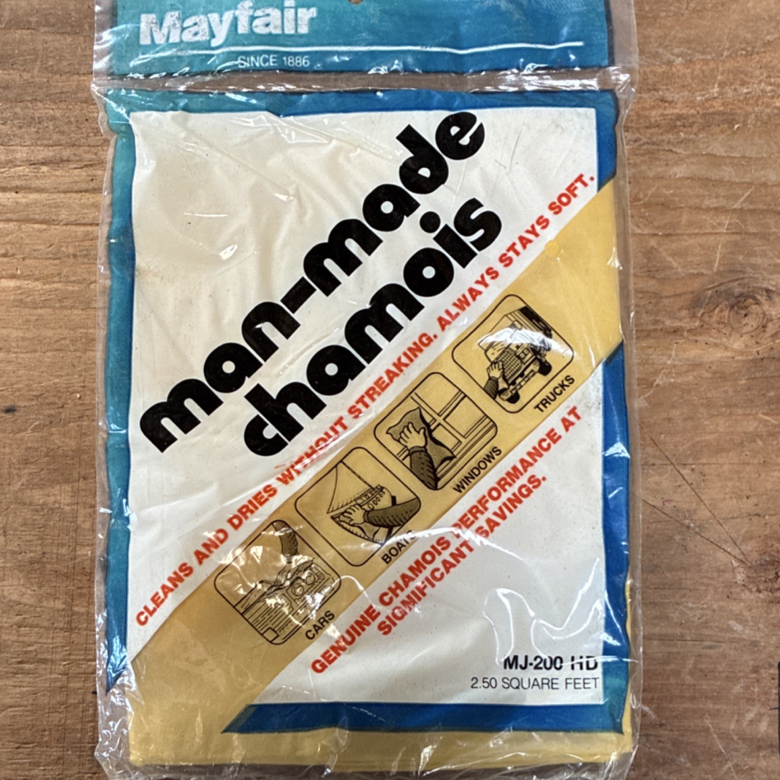 Mayfair Man-Made Chamois MJ-200 HD 2.50 Sq Ft Yellow Reusable For Cars Boats