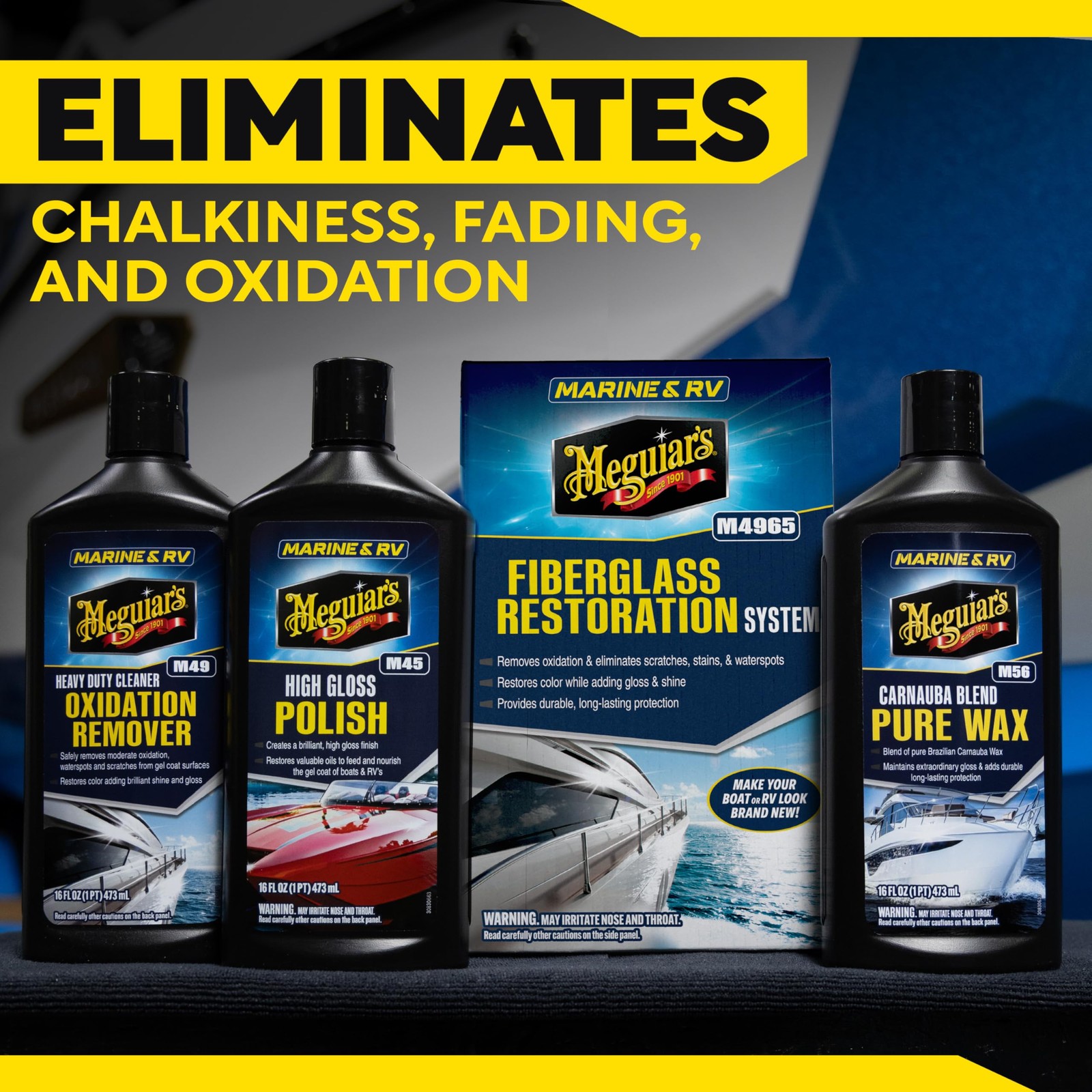 Meguiar’s M4965 Marine/RV Fiberglass Restoration 1 Count (Pack of 1), Factory