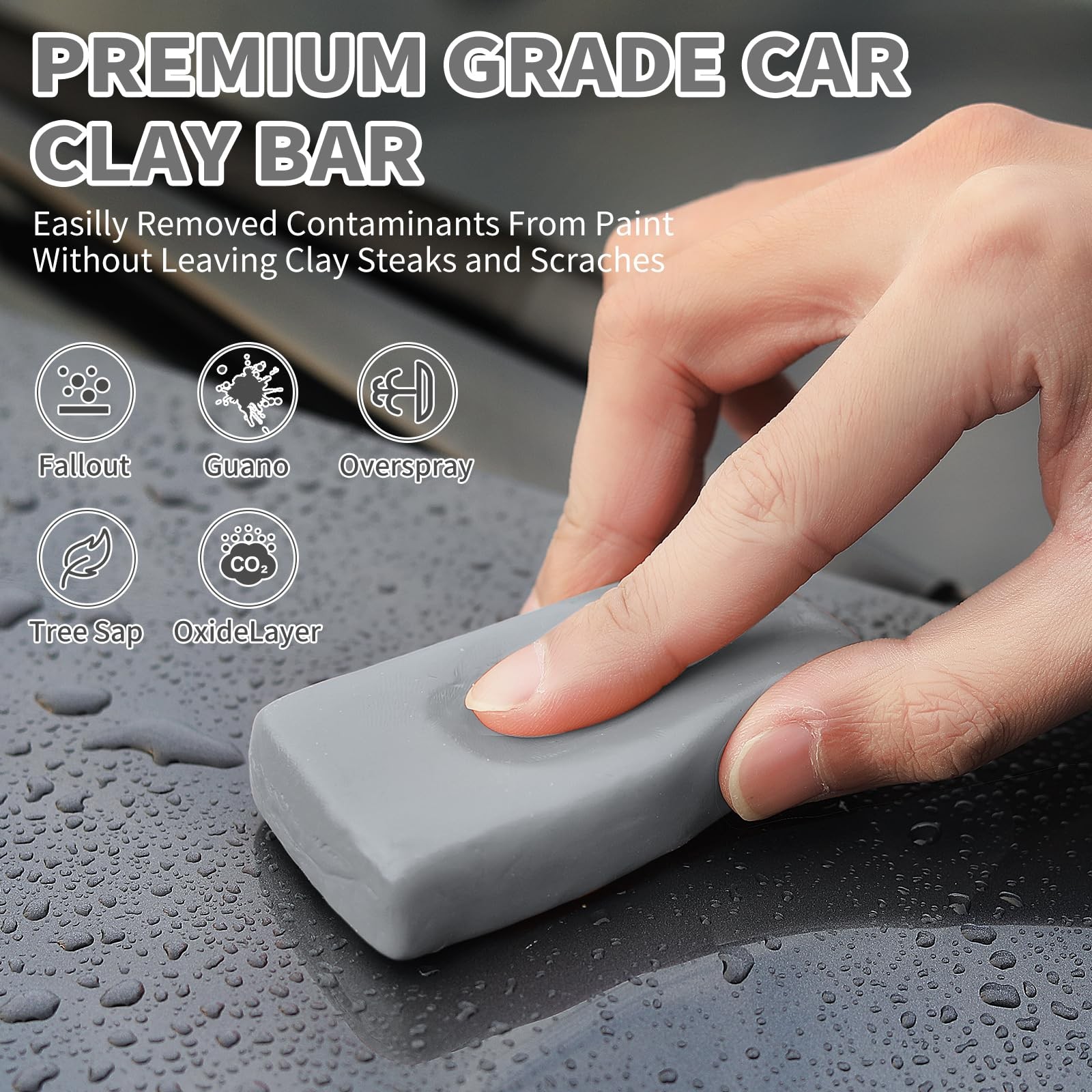 Wontolf 10 Pack Clay Bars Auto Detailing Premium Grade Magic Bar Gray