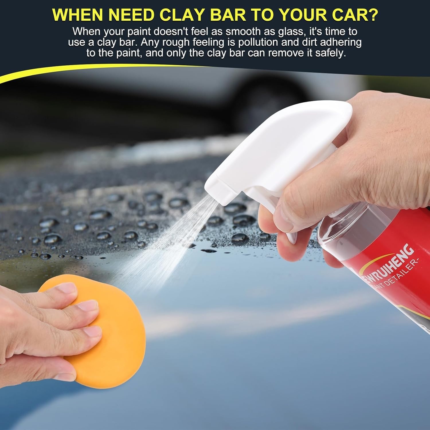 Car Clay Bars & Lubricant Kit: 4 Bars and 10 Tablets for Glossy Finish