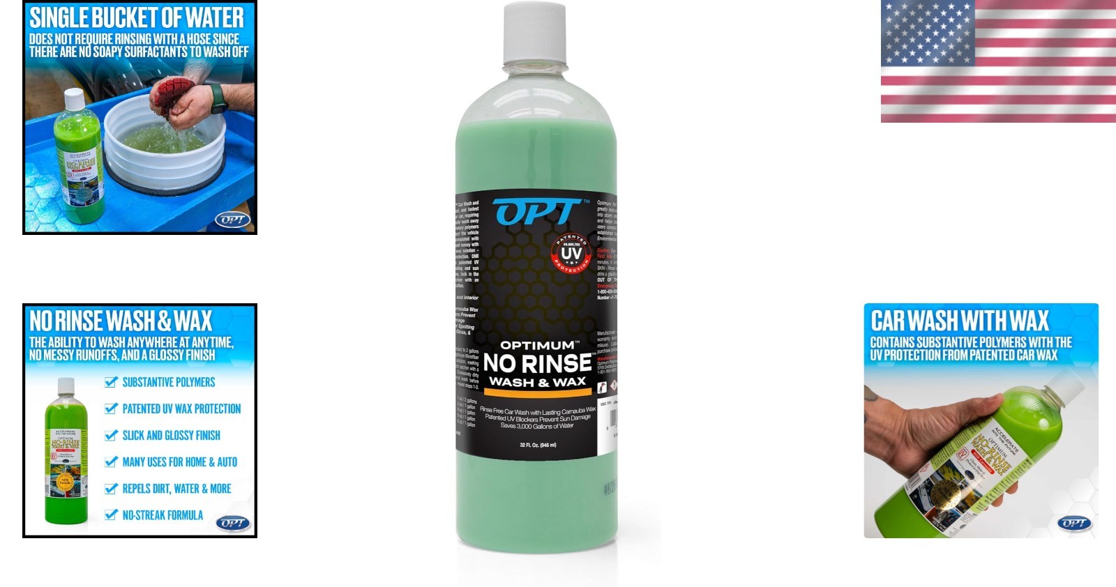Optimum No Rinse Wash & Wax – Rinseless Car Wash with Carnauba Wax, 32 Oz