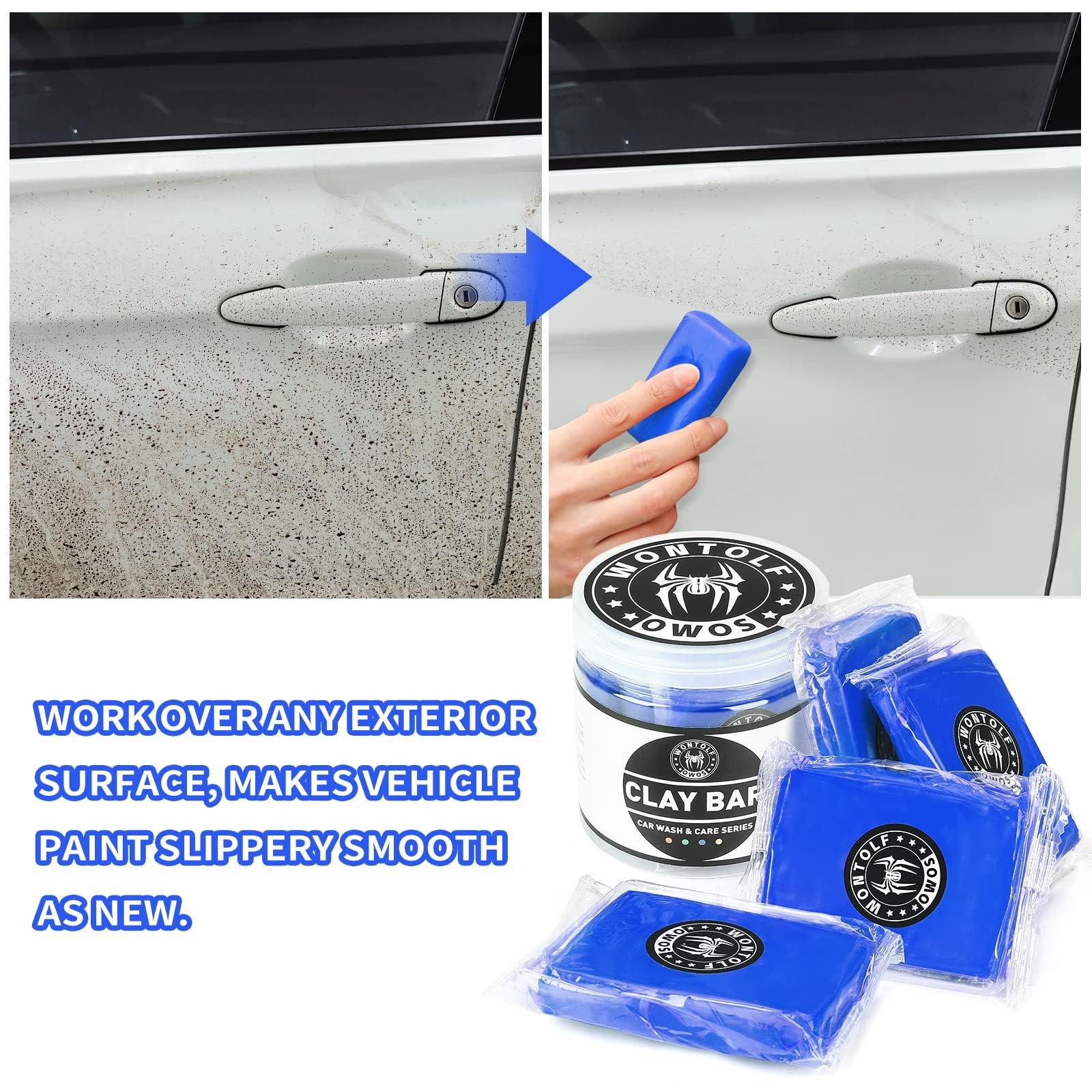 Wontolf 10 Pack Clay Bars Auto Detailing Premium Grade Magic Bar Blue