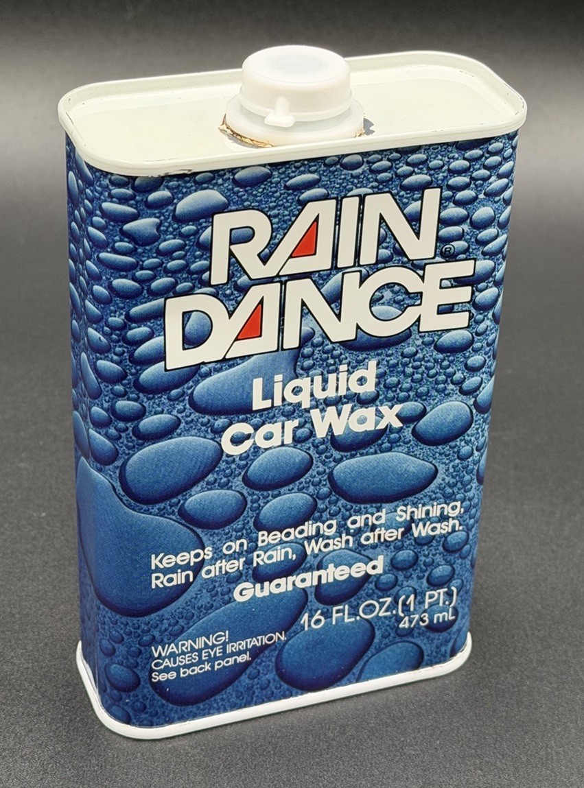 Vintage Original RAIN DANCE Liquid Car Wax 16 Oz Can New Full NOS Borden 80s USA