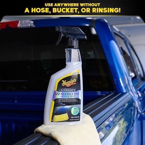 Meguiar’s Ultimate Waterless Wash & Wax, 2-in-1 Cleaner and Protection to, 26 Oz