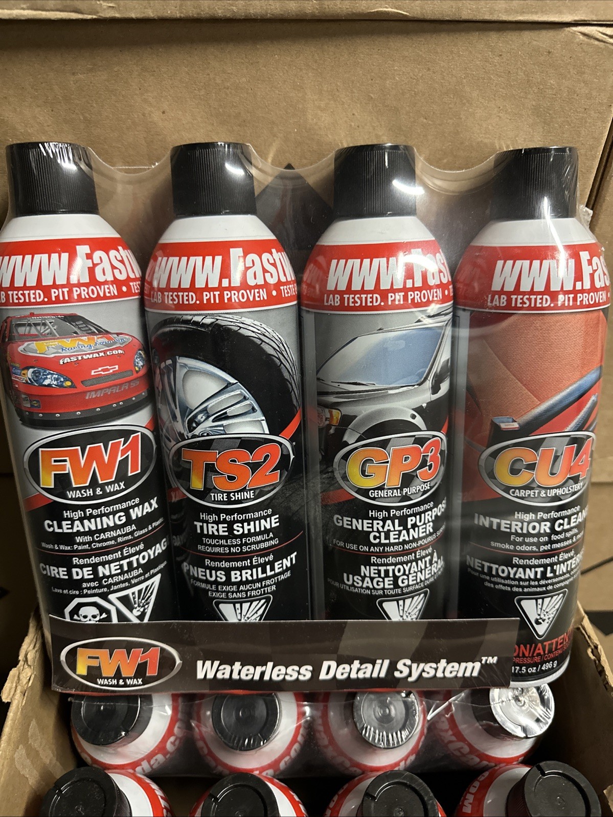 Fast Wax FW1 Detail Kit 4 Pack Waterless Car Wash and Wax Detail System SHINE