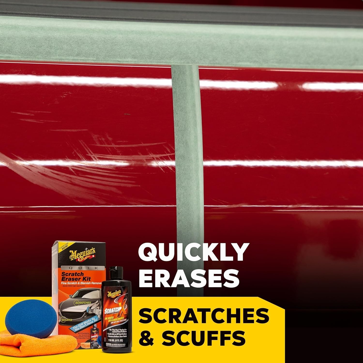 Drill-Mounted Quik Scratch Eraser Kit for Effortless Scratch Removal – 4 Count