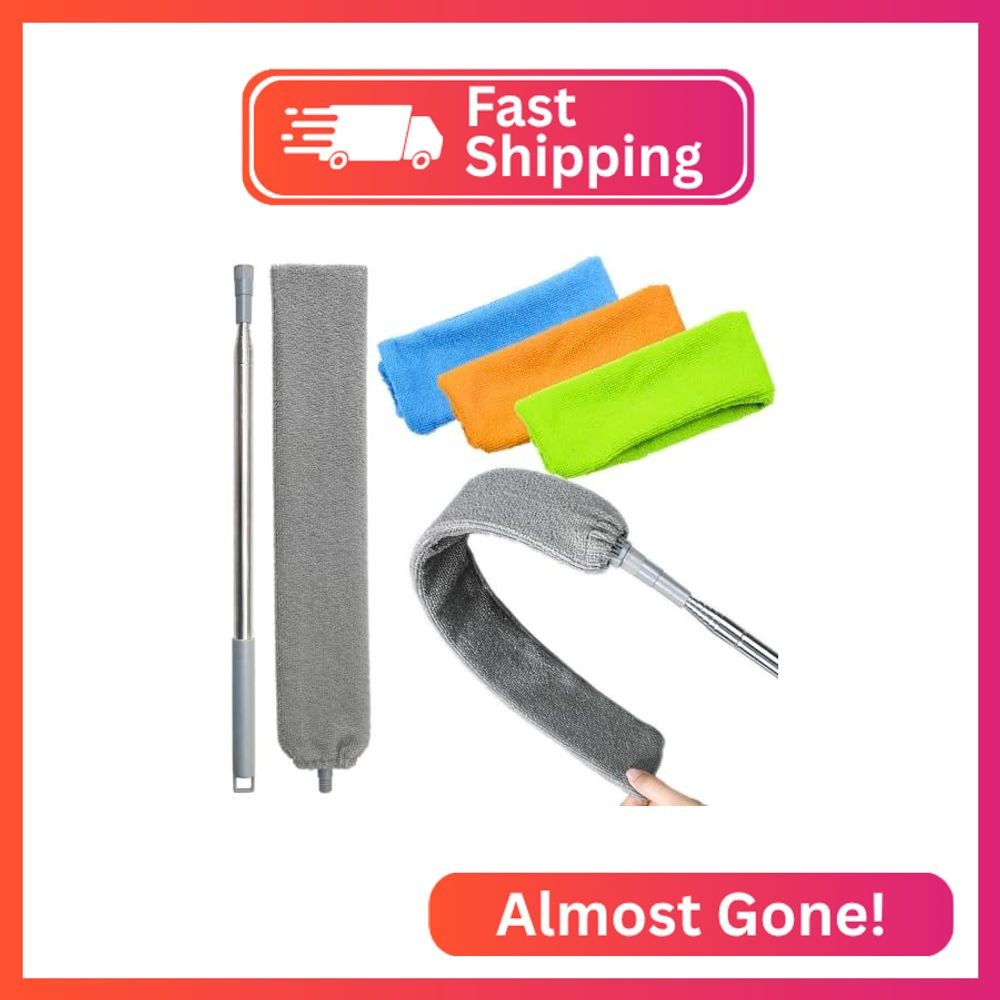 100 inches Retractable Gap Dust Cleaner Cleaning Tools with 4 Microfiber Dusting