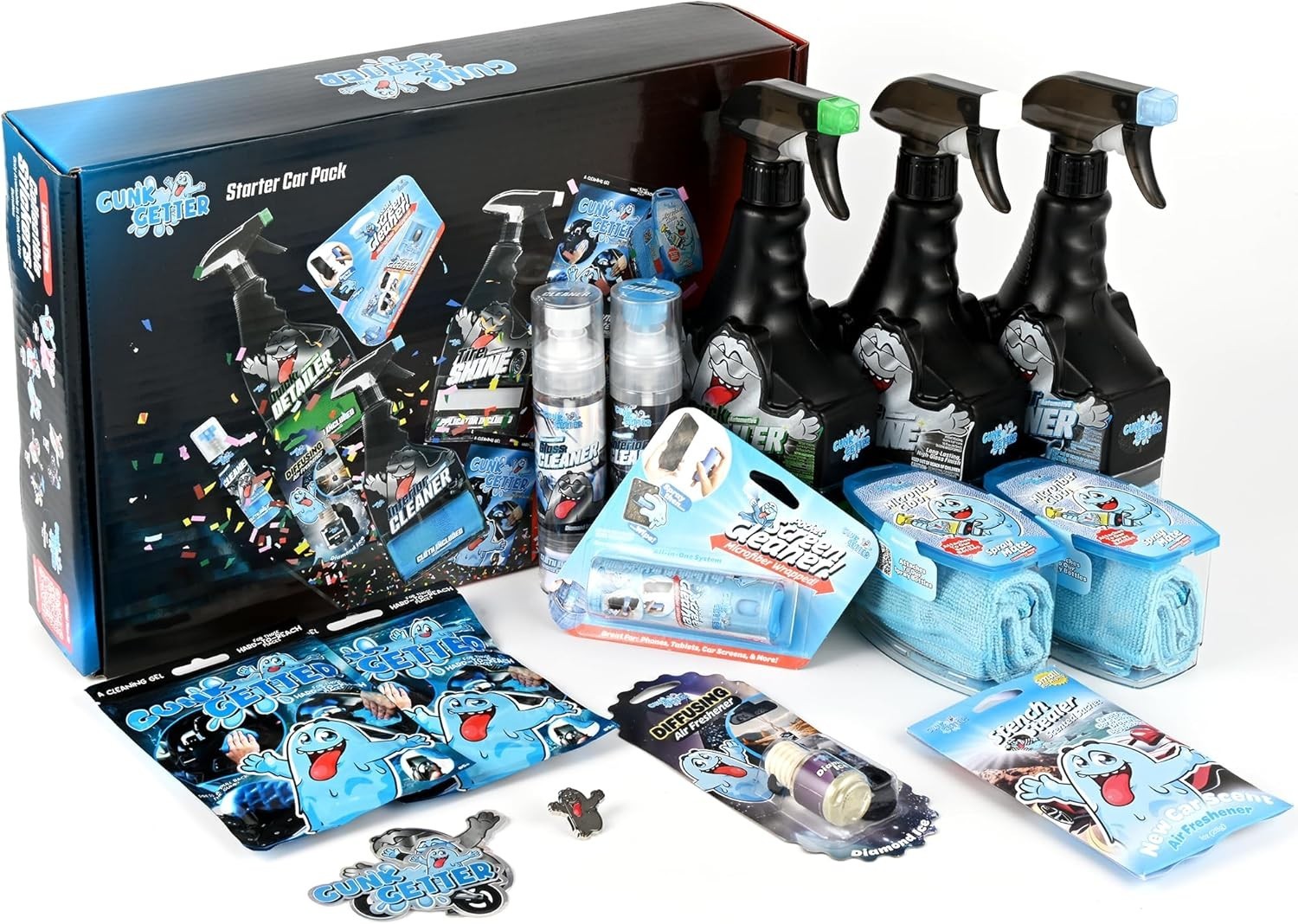 Compact Car Cleaning Essentials Kit for Interior & Exterior – Perfect Gift Idea