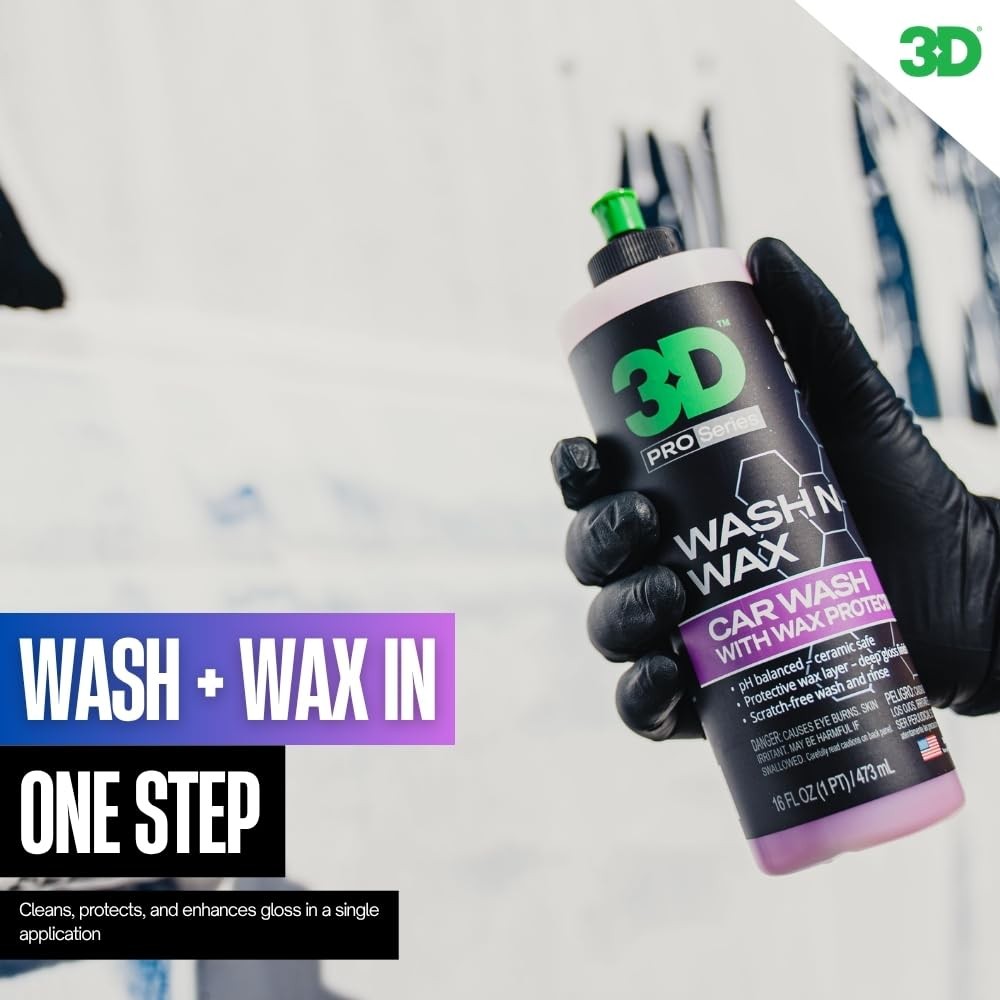 3D Wash N Wax Car Soap – pH Balanced, Easy Rinse, 128 Ounce (Pack of 1)