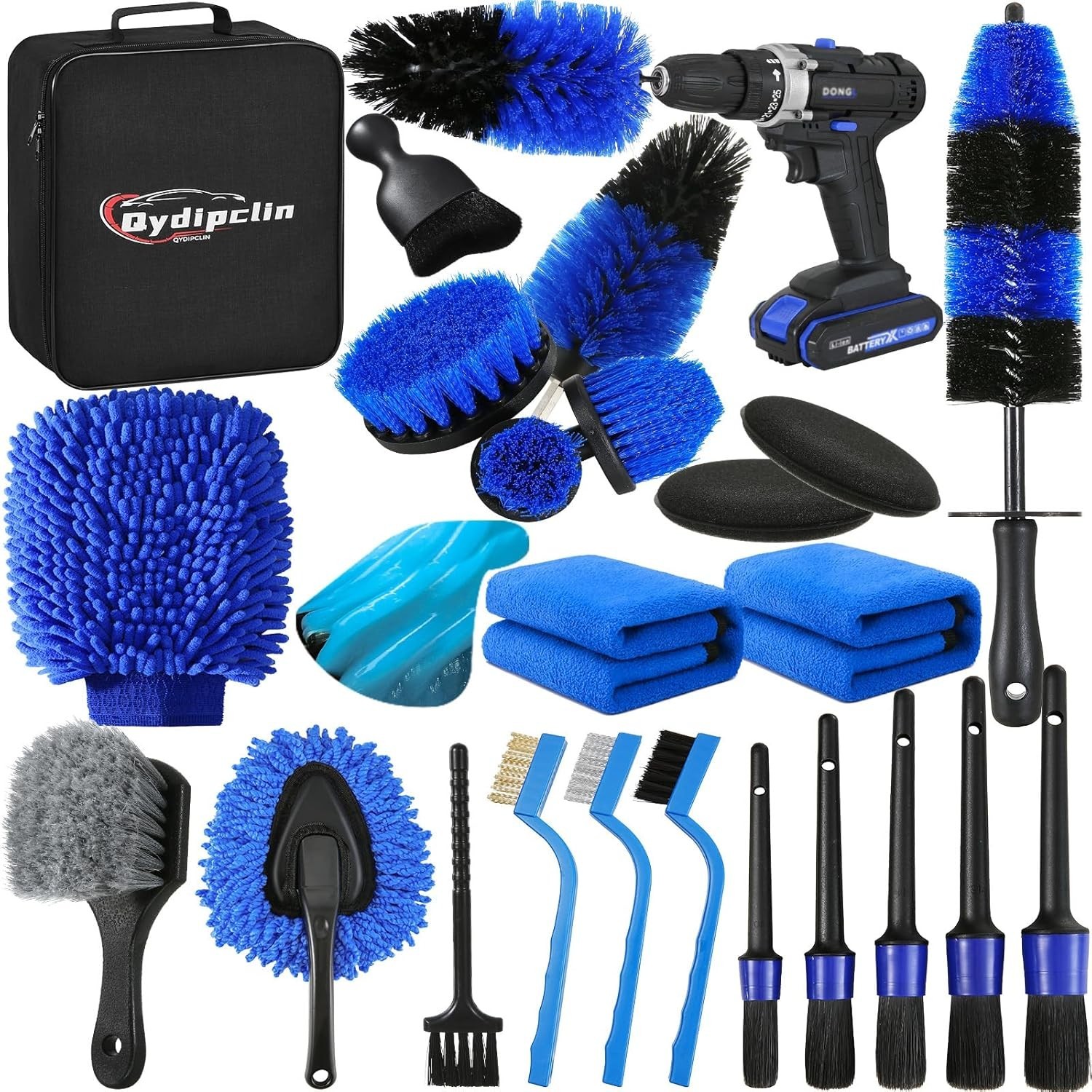 Car Detailing Kit Car Wash Supplies Brush Set Interior Exterior Wheels Cleaning