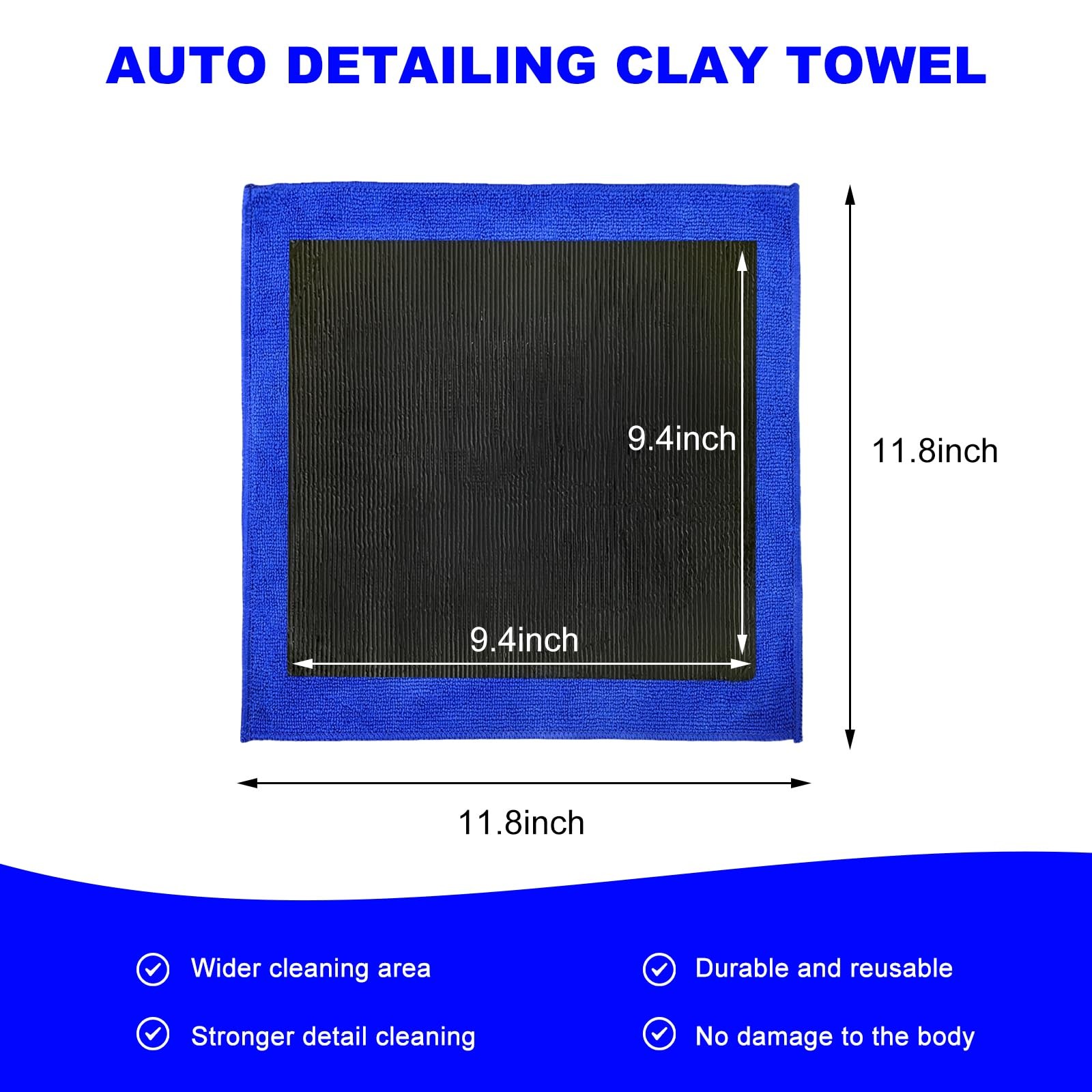 MTRPS Clay Towel, 12″×12″ Fine Grade Microfiber Bar Alternative 1pc