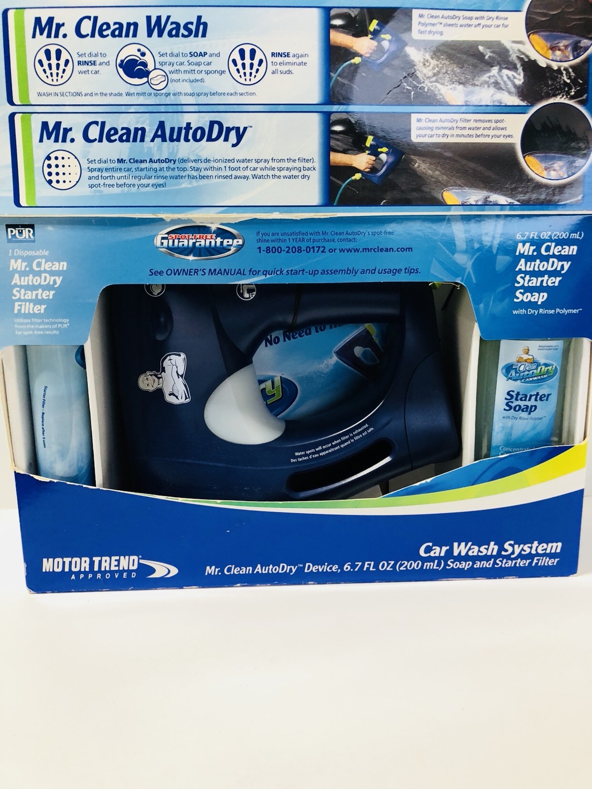 Mr Clean Auto Dry Car Wash System Device Soap And Starter Filter Spot Free