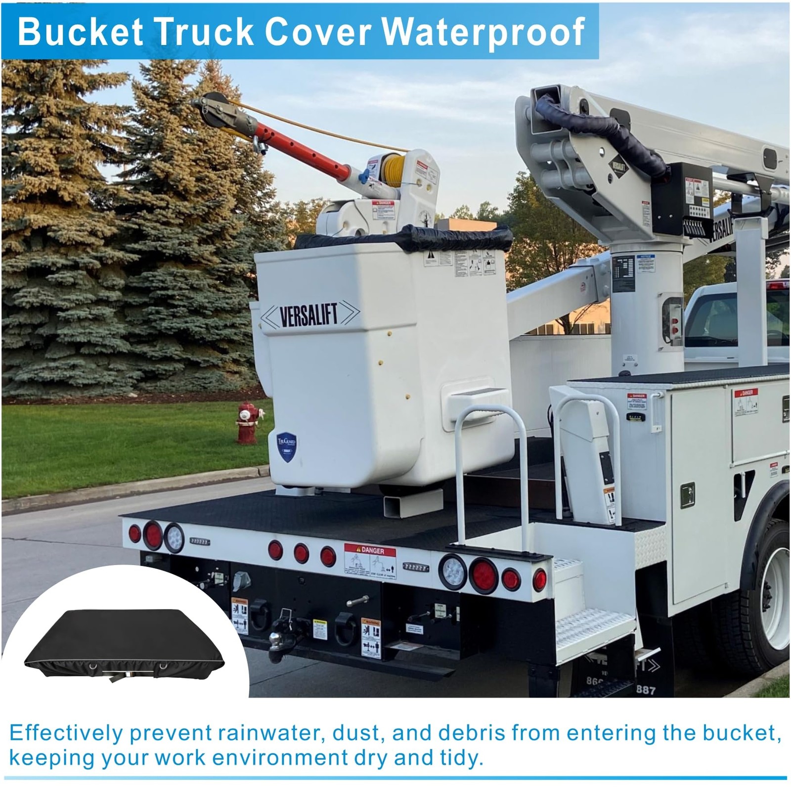 VIYOYOUNG Bucket Truck Cover – Double-Layer Waterproof 28 “L × 28” W, Black