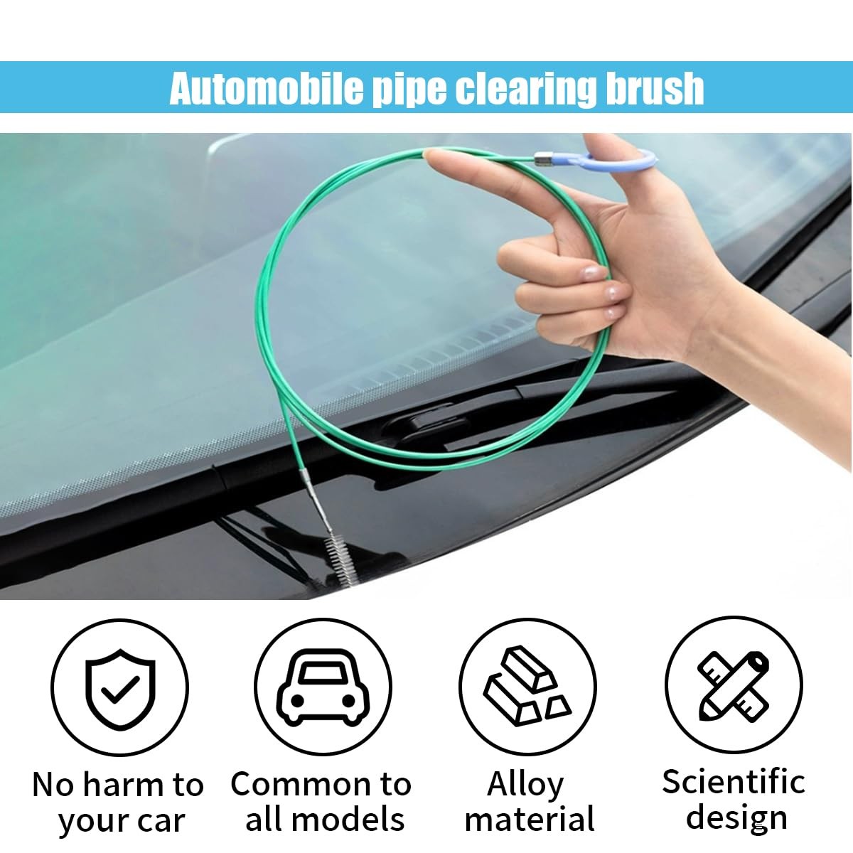 Auto Sunroof Drain Cleaning Tool, 78 Inch Extra Long 1 PC, Green