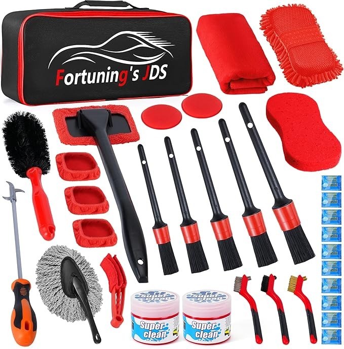 Car Detailing Kit Car Wash Supplies Brush Set Interior Exterior Wheels Cleaningi