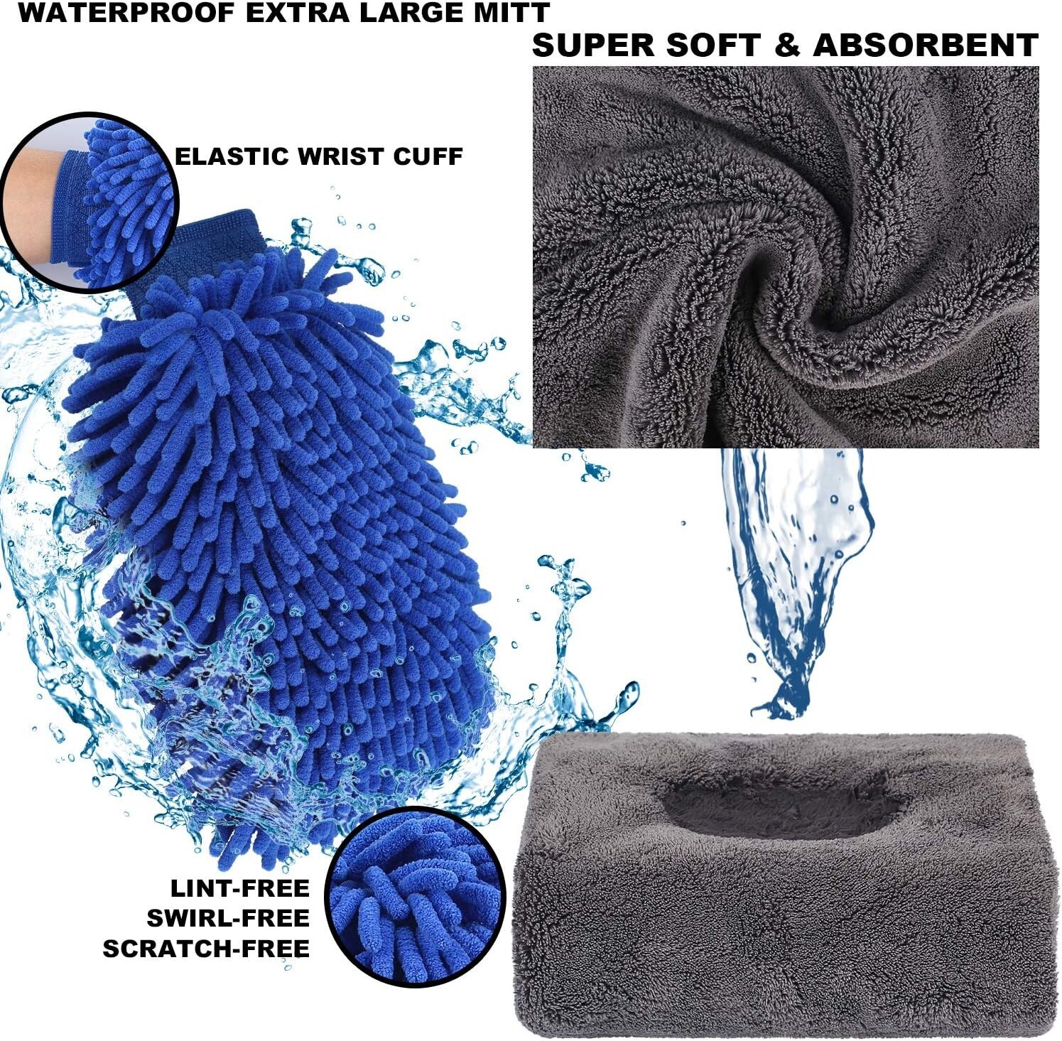 Autodeco 22Pcs Car Wash Cleaning Tools Kit Detailing Set w/ Canvas Bag