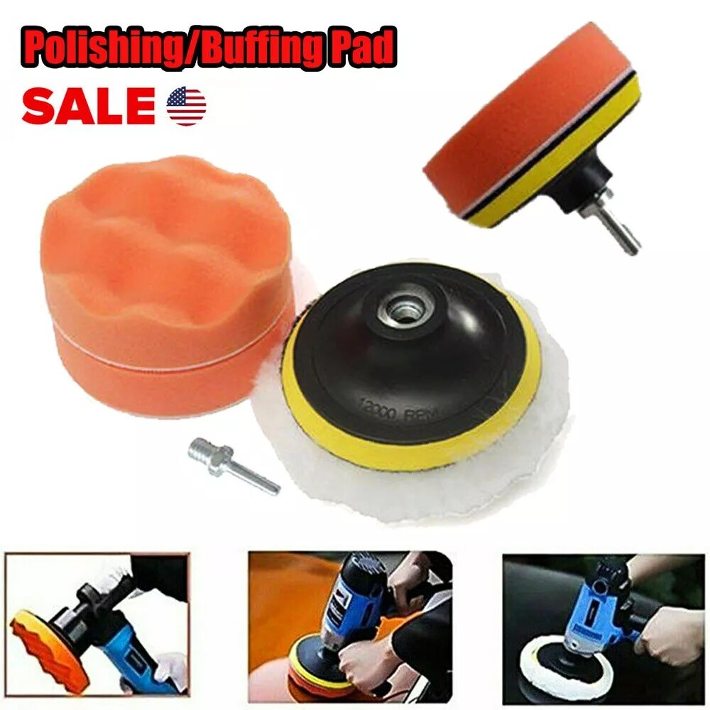4″Car Body Waxing Foam Polisher for Drill Sponge Kit Buffing Pads Universal