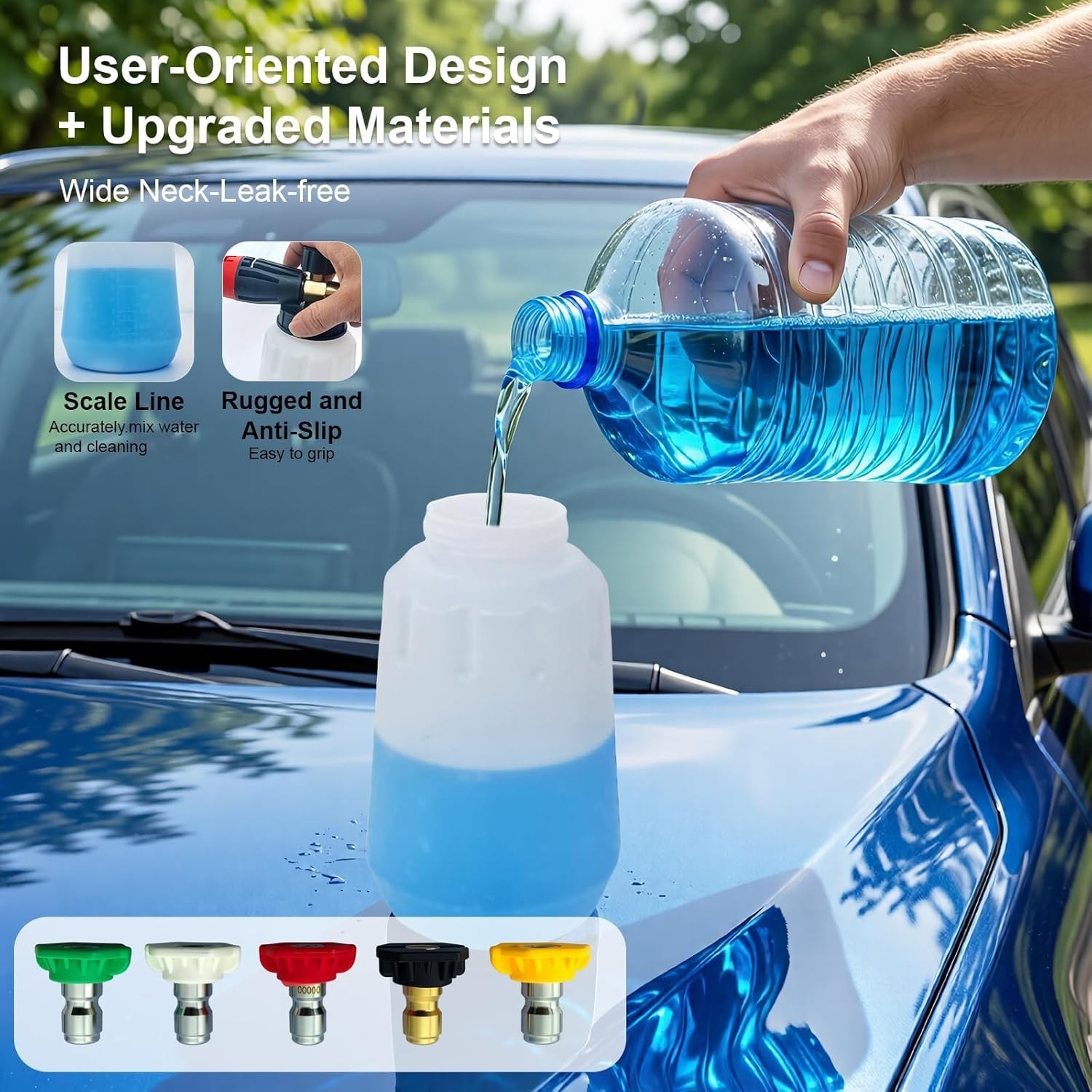 Adjustable Foam Cannon for Pressure Washer 1/4″ Quick Connect 1L/34oz