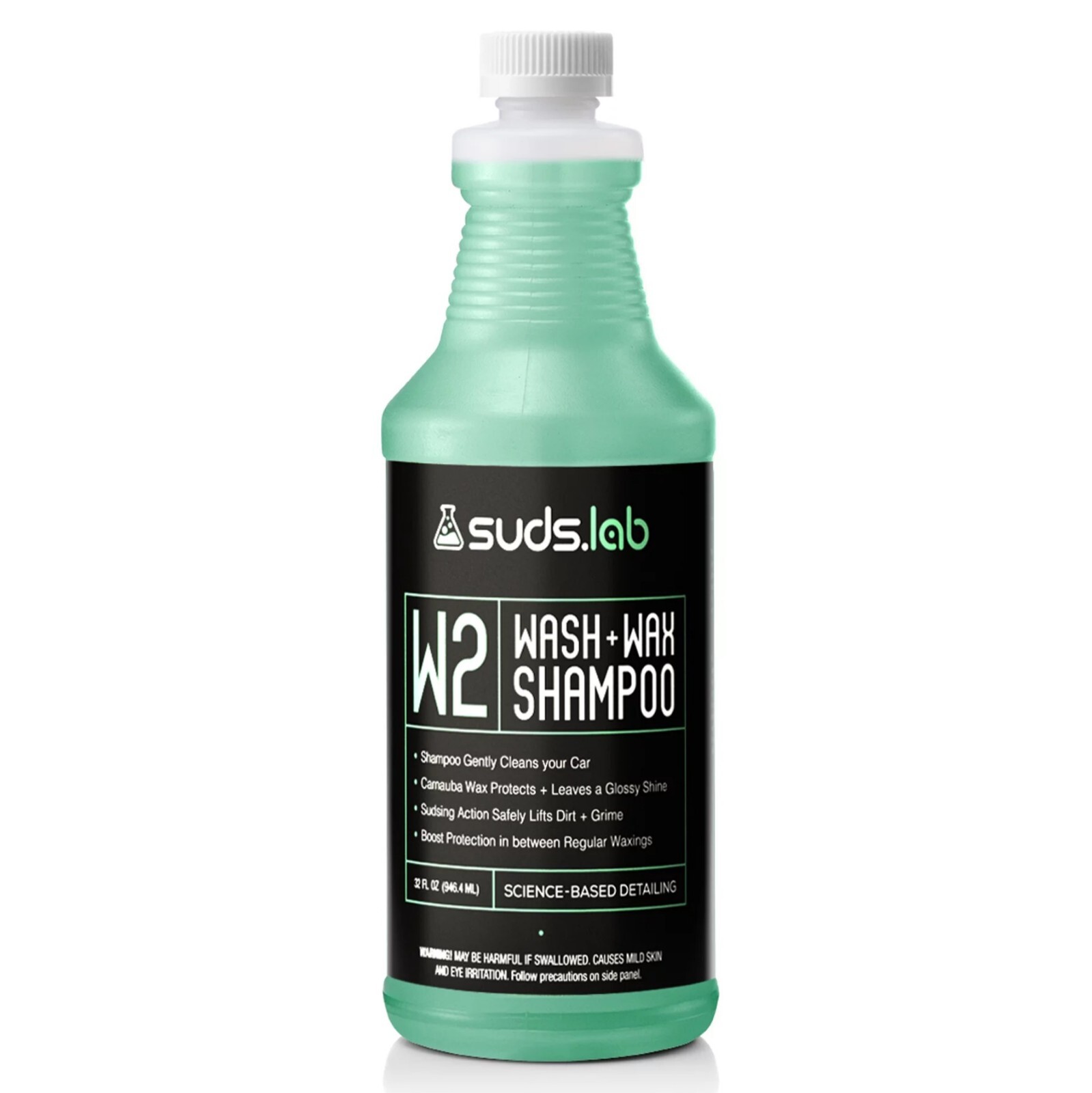 Suds Lab W2 Car Wash plus Wax Shampoo – Clean, Restore Shine, and Protect – 32 o