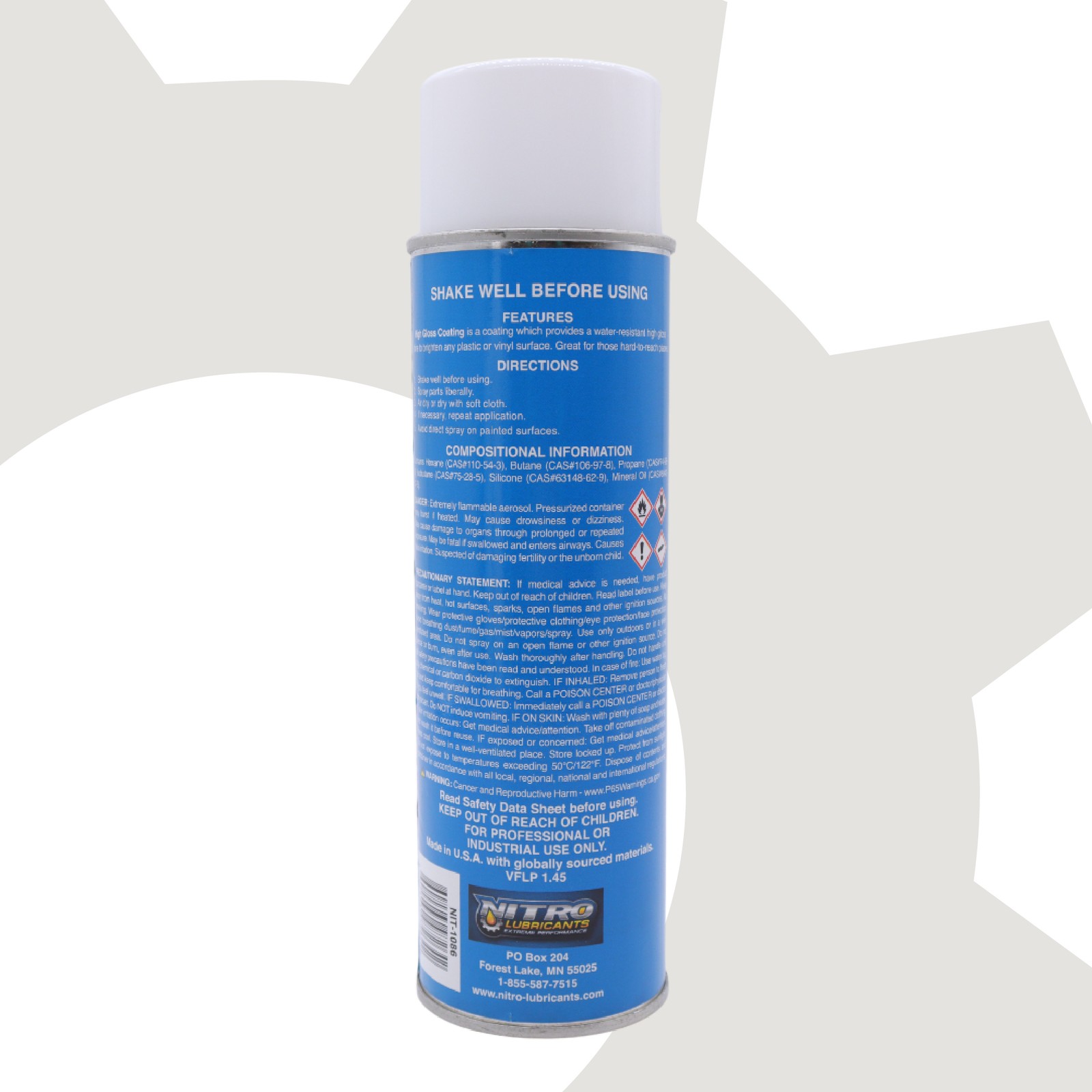 Nitro Lubricants High Gloss Coating – Vinyl & Plastic Shine, 12 oz (10-Pack)