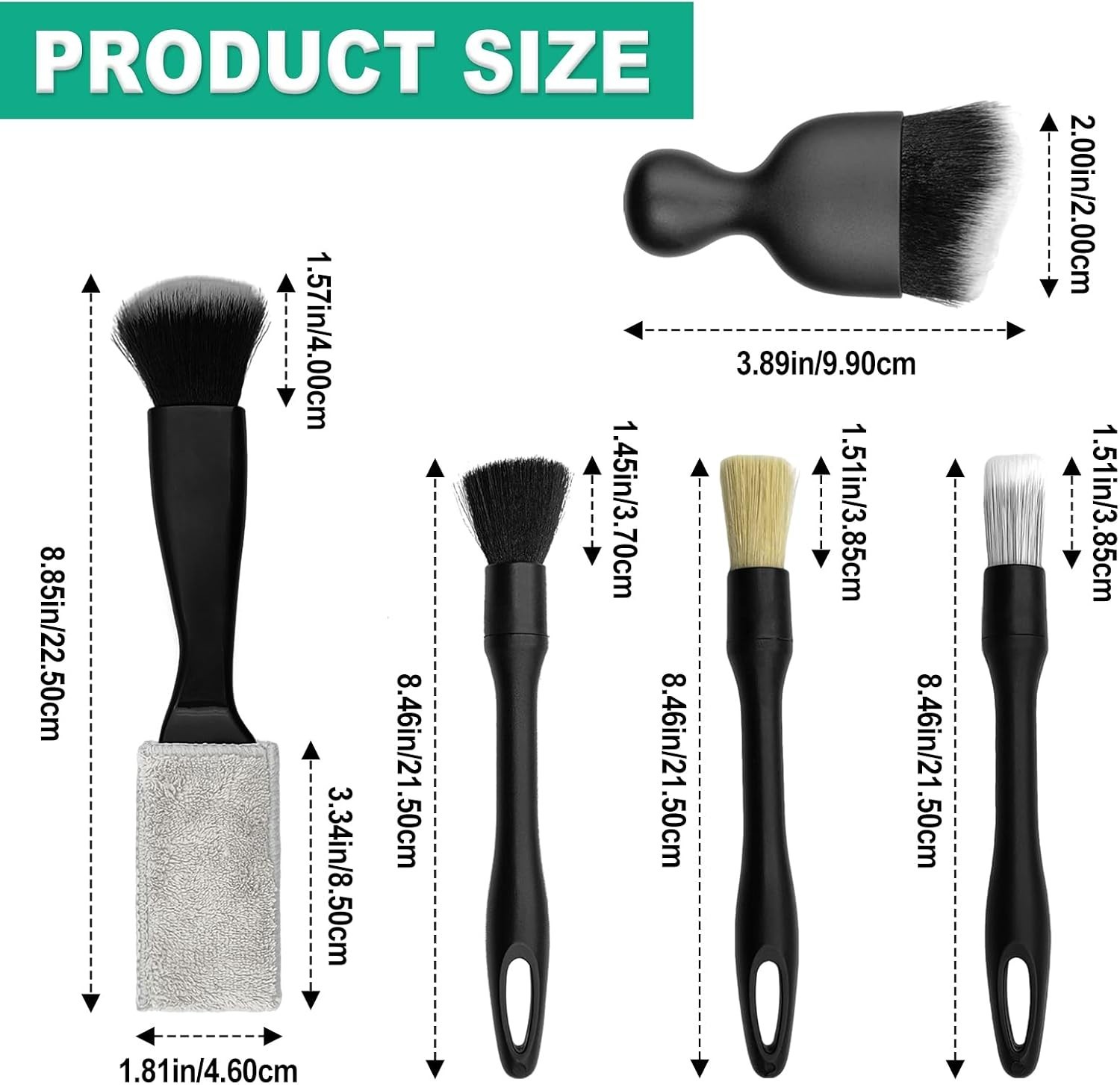 Complete 6PCS Auto Interior Cleaning Tools with Dual Head Vent Brush & Gel