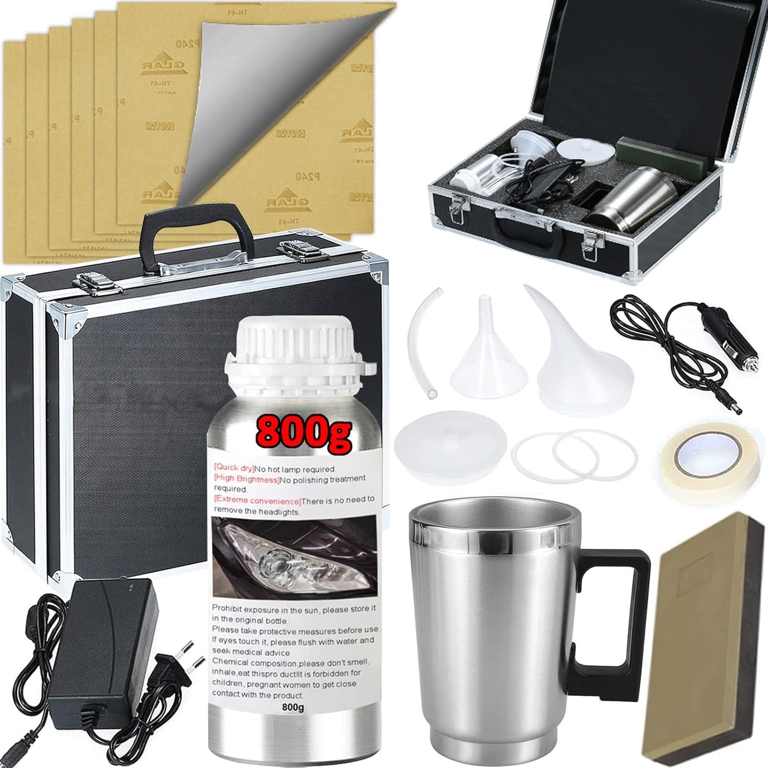 Headlight Restoration Kit, 800g Vapor Head Light…