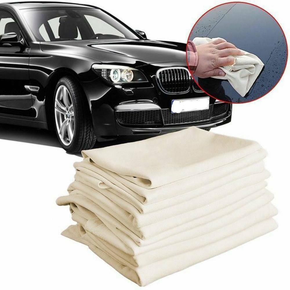 Natural Chamois Leather Car Drying-Towel Cleaning Cloth Absorbent Shammy US
