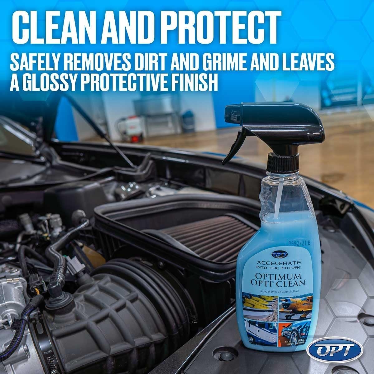 Optimum Opti-Clean 32oz Waterless Detailing Spray – Fresh Scent Polymer Guard