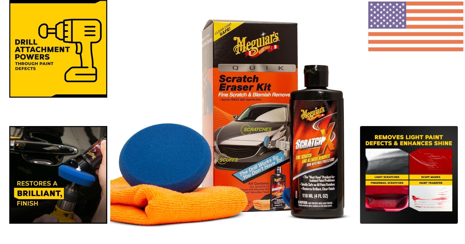 Ultimate Quik Scratch Eraser Kit for Cars: Remove Scratches Effortlessly 4 Count