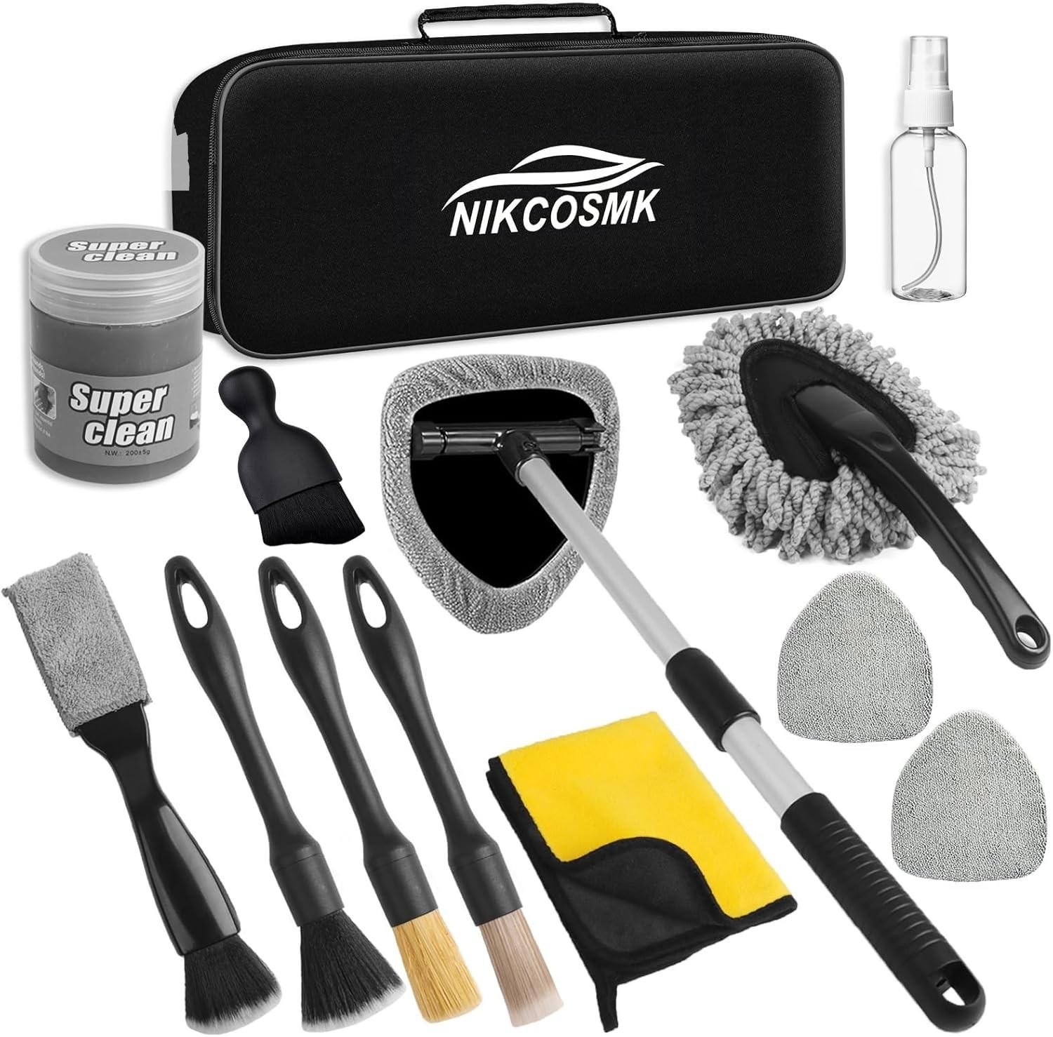 Windshield Cleaner Tool 14Pcs Car Interior Detailing Kit Extendable