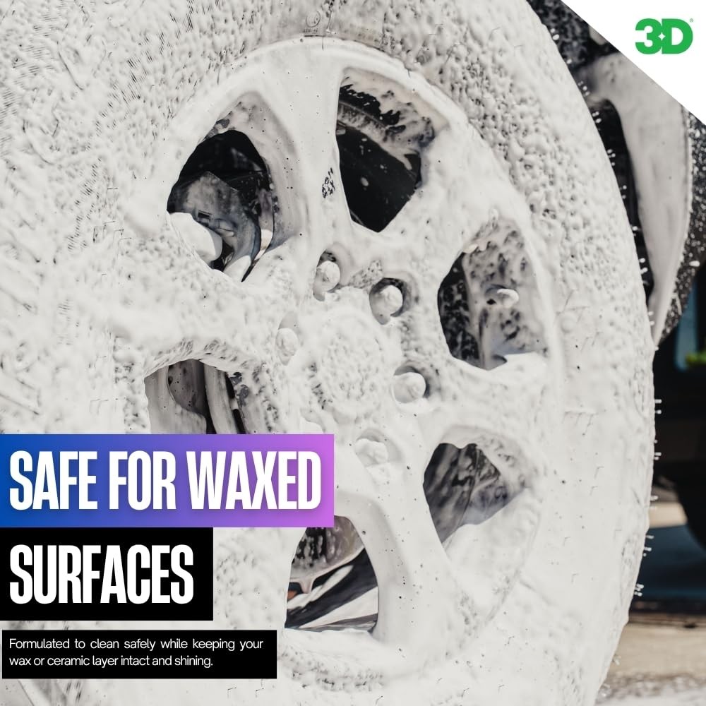 3D Wash N Wax Car Soap – pH Balanced, Easy Rinse, 128 Ounce (Pack of 1)
