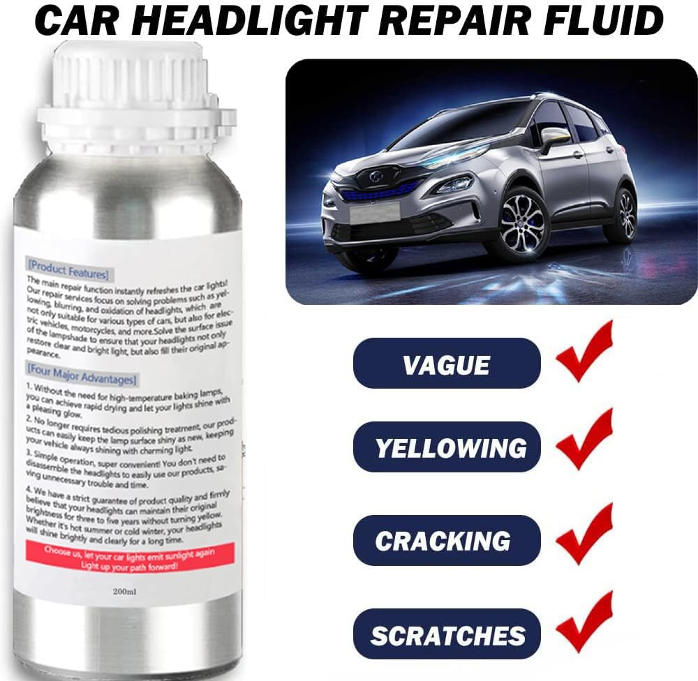 Ghguole 200ml Car Headlight Restoration Liquid, Kit M