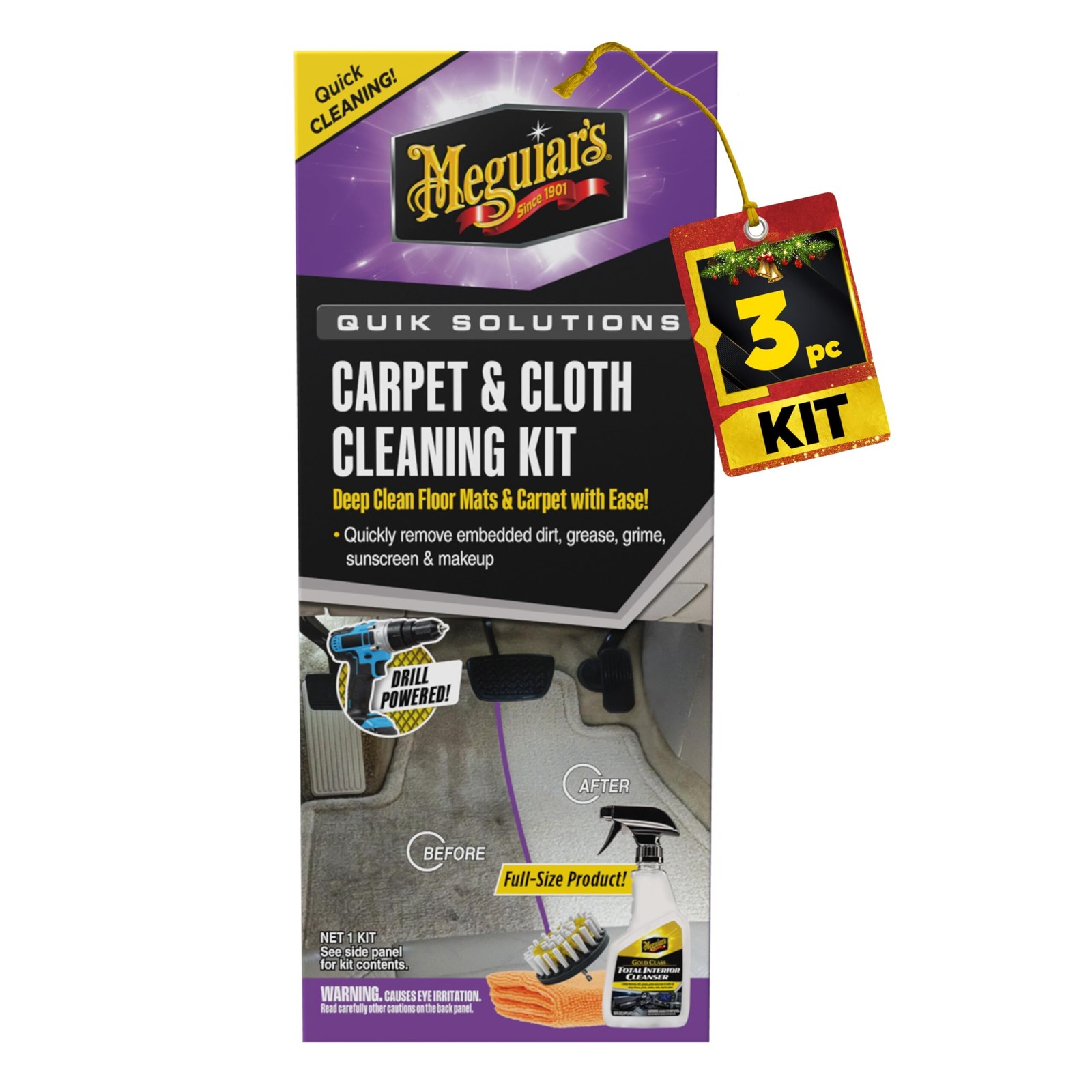Meguiar’s Carpet & Cloth Kit 4” Drill Brush Attachment to Clean Interiors G5