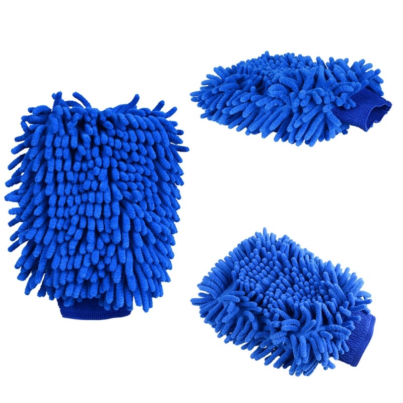 Chenille Car Wash Glove Microfiber Cleaning Wax Tool Duster Double Side Cleaning