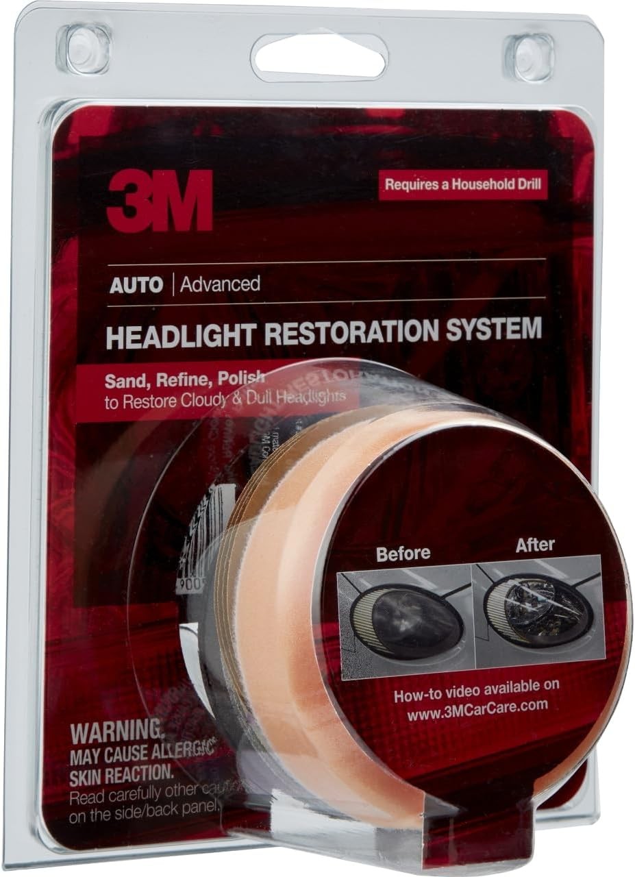 3M™ Headlight Lens Restoration System 39008, 4/Case Drill Required
