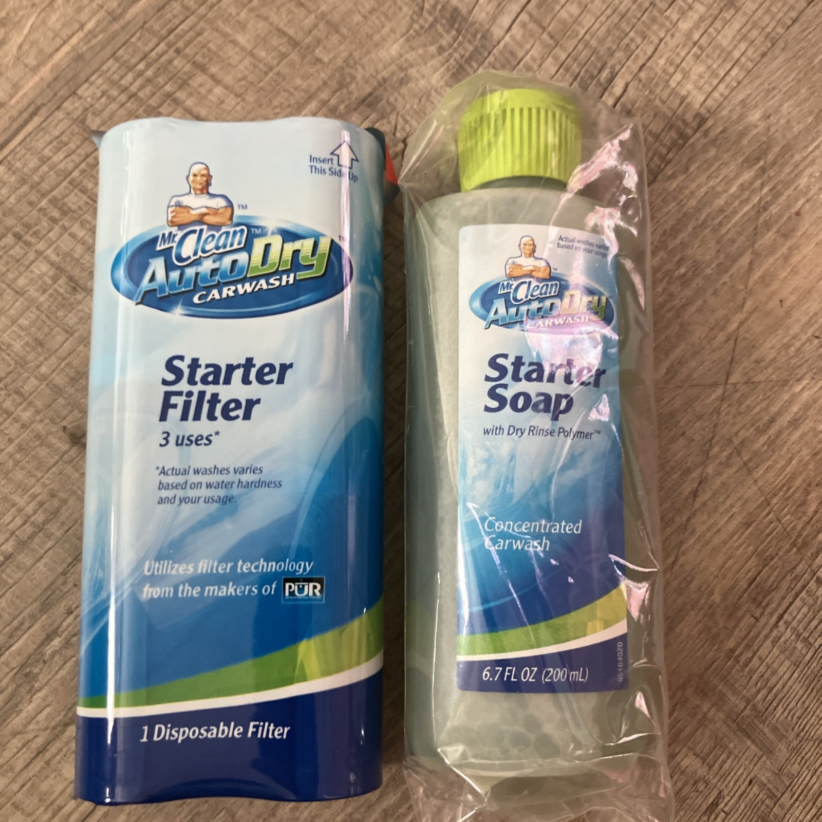 Mr. Clean Auto Dry Car Wash Starter Soap 6.7oz and Starter Filter New Sealed Set
