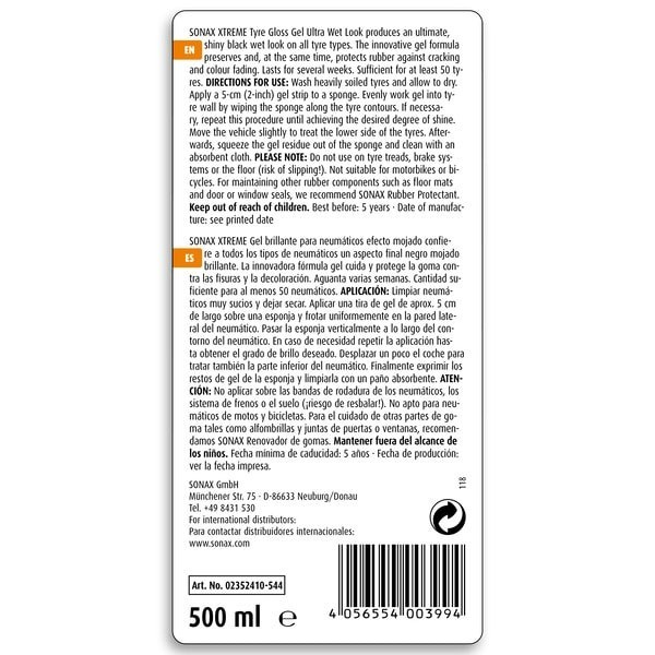 SONAX XTREME Tyre Gloss Gel (500 ml)