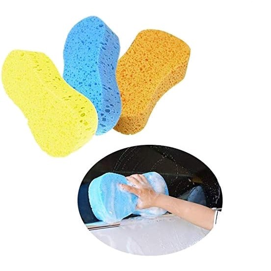 3 Colorful Car Wash Sponges – Durable and Soft Cleaning Tools for Home and Car