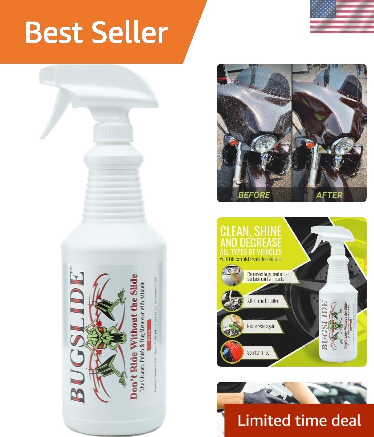 32 Oz Waterless Car Cleaner – All-in-One Bug Remover & Polish with UV Protection