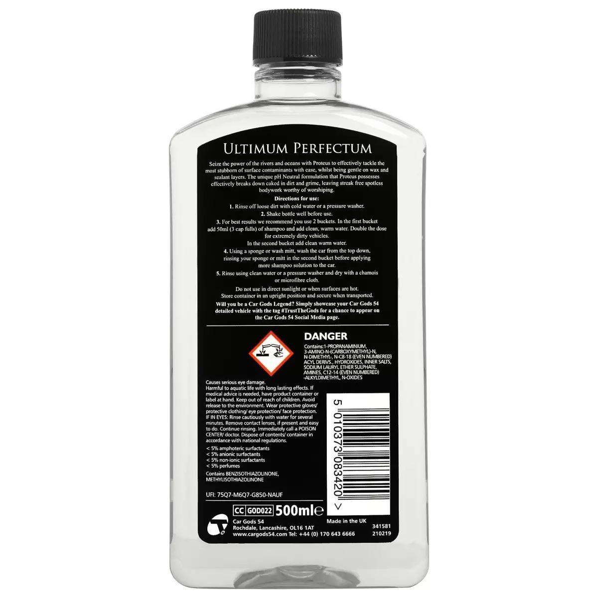 Car Gods pH Neutral Shampoo Power Wash Paintwork Cleaning Detailing 500mL 0.5L