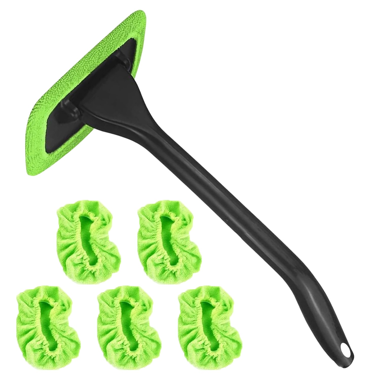 5 Reusable Pad & 1×Windshield Cleaning Tool Car Window Wiper Cleaner Glass Brush