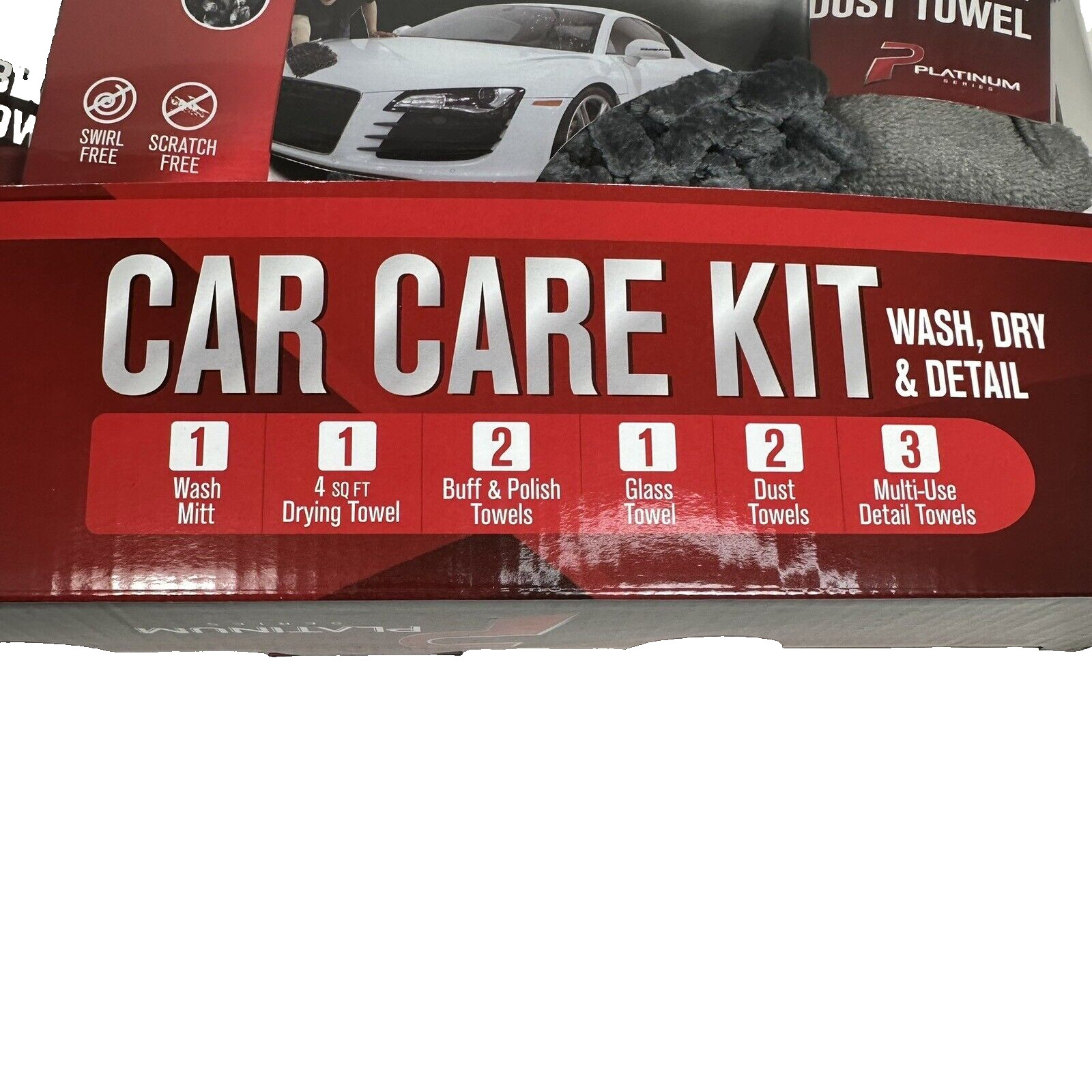Platinum Series 10 Piece Car Care Kit (Car Wash, Dry & Detail) Microfiber towels