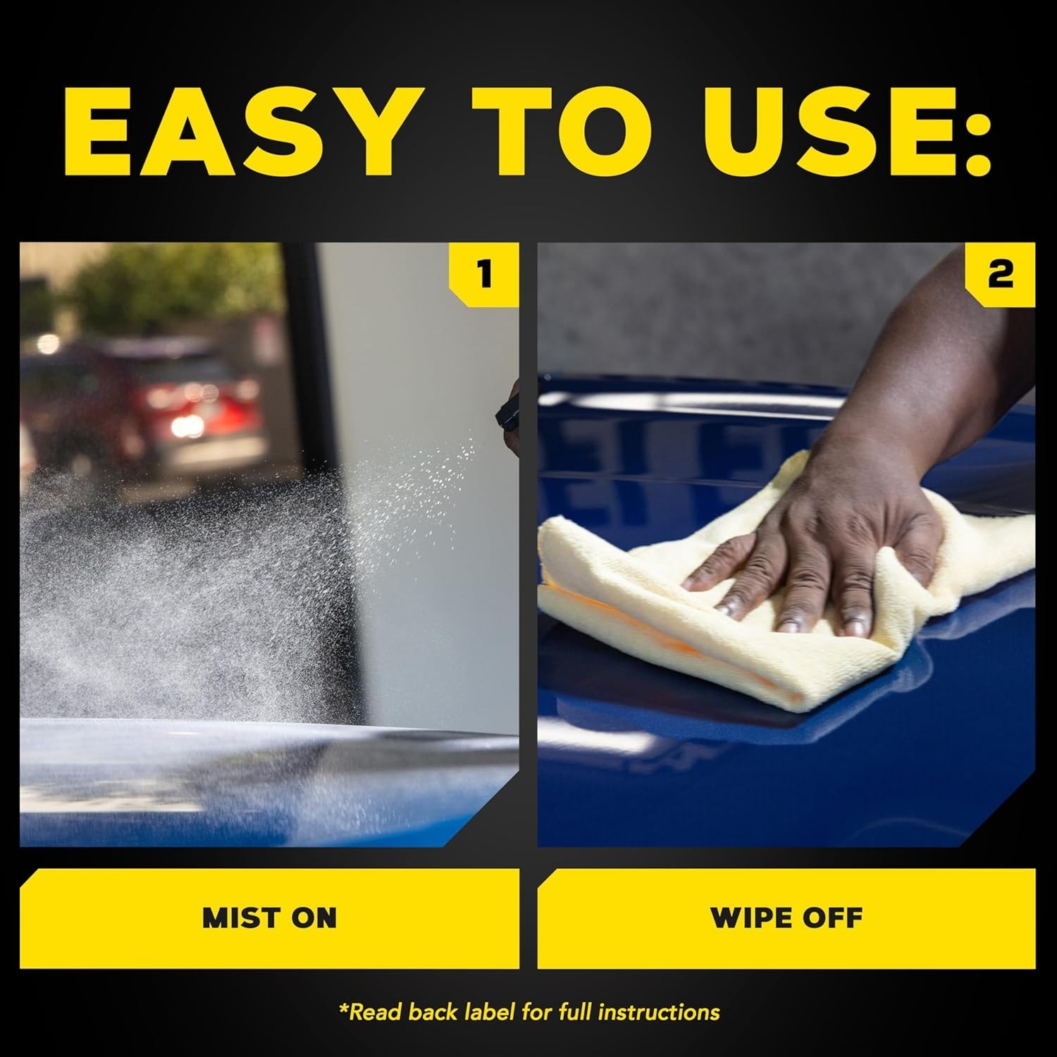 2-in-1 Waterless Car Wash & Wax – 128 Oz Eco-Friendly Formula for Instant Shine