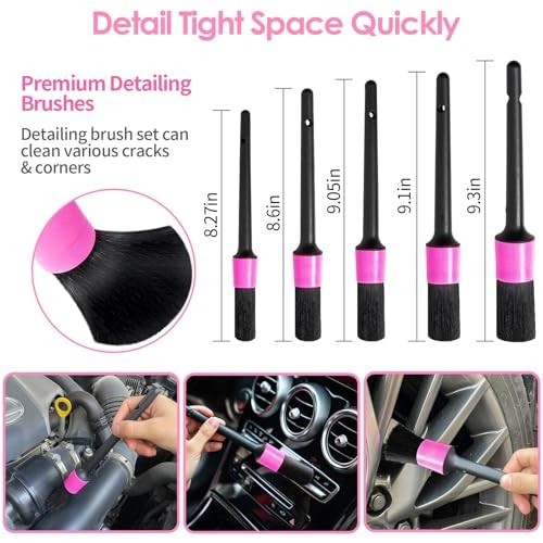 17Pcs Car Interior Cleaning Kit – Windshield Cleaner, Detailing Brush & Gel, Gif