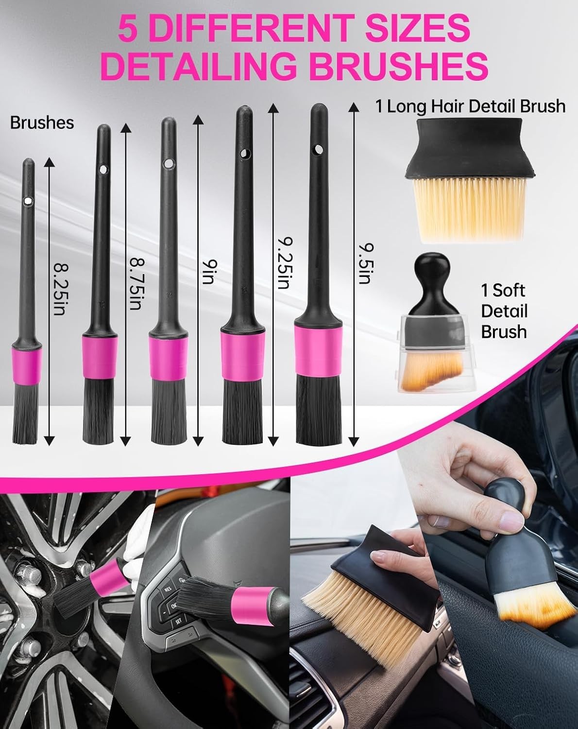 Elegant Portable 4-in-1 Car Cleaning Kit: Cordless Vacuum & Detailing Tools