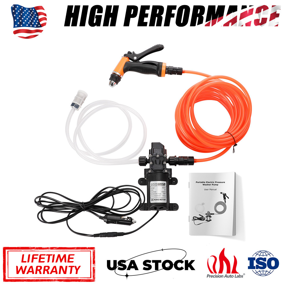 12V 160PSI Washdown Wash Pump Kit Electric DIY Car Washer Cleaner Sprayer Tool
